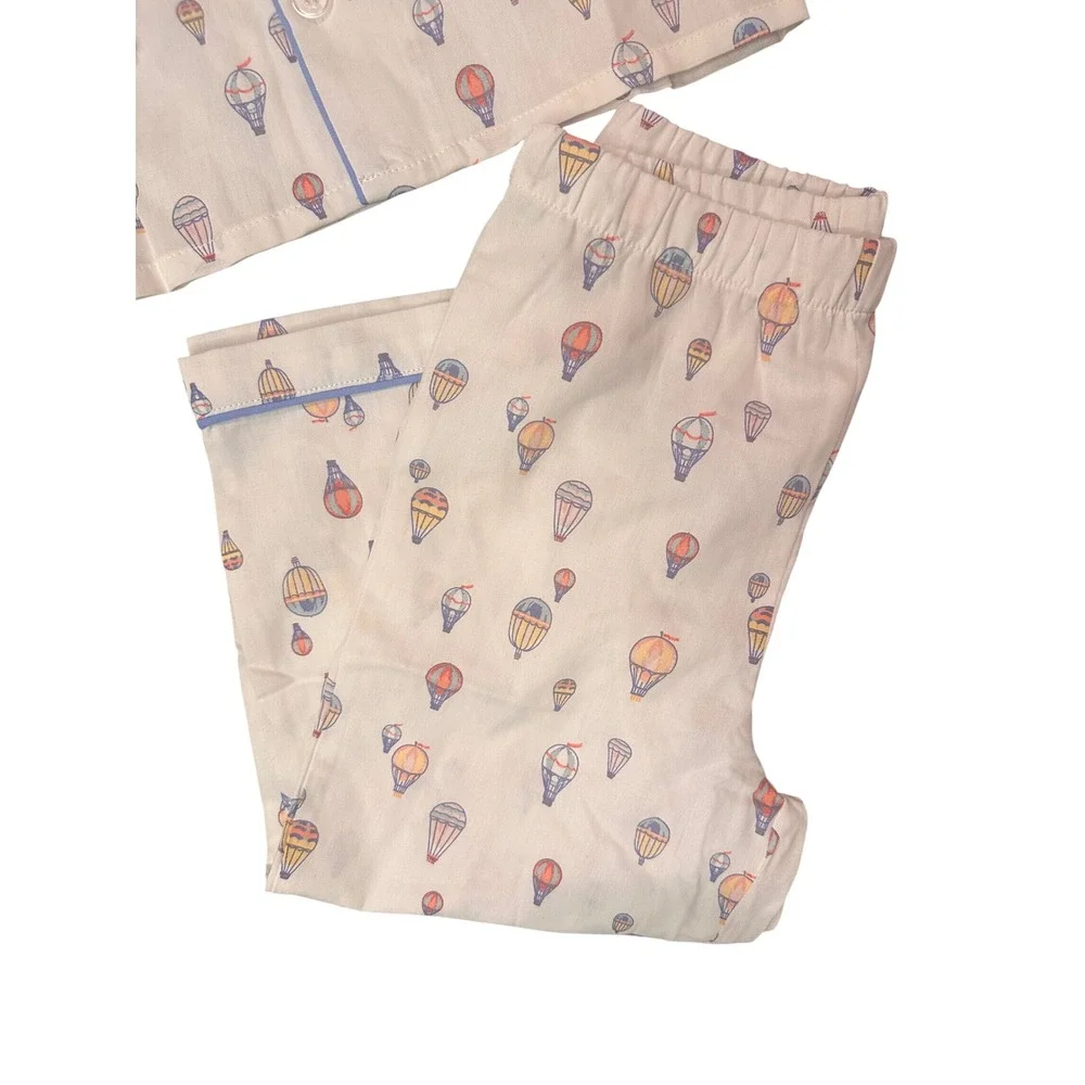 Petite Plume Boys Bonne Voyage Pajama Set Hot Air Balloon Blue White SPJBV104 4